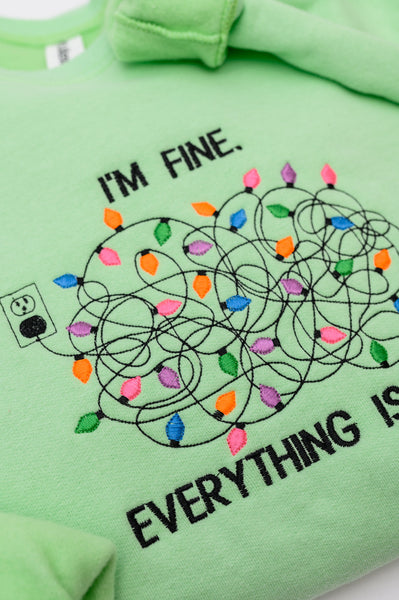 I'm Fine Embroidered Sweatshirt