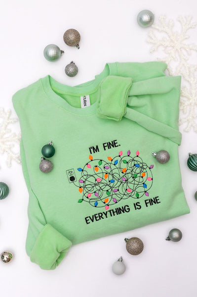 I'm Fine Embroidered Sweatshirt