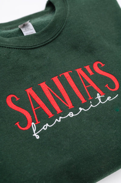 Santa's Favorite Embroidered Sweatshirt