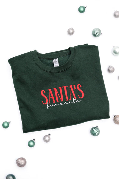 Santa's Favorite Embroidered Sweatshirt