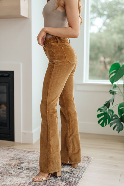 Cordelia Bootcut Corduroy Pants in Camel