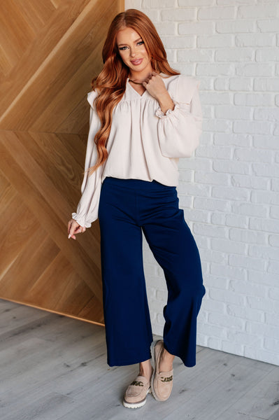 Magic Wide Leg Crop Pants in Navy