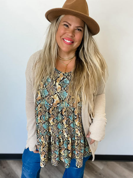 Oatmeal Waffle Knit Cardigan - Pecan Hill Boutique