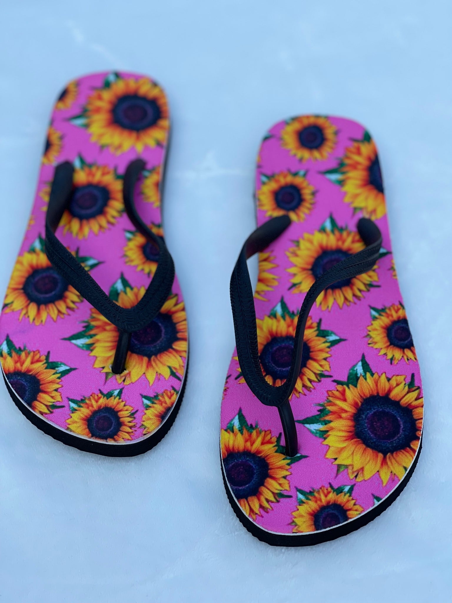 Hot Pink Sunflower Flip Flops - Pecan Hill Boutique